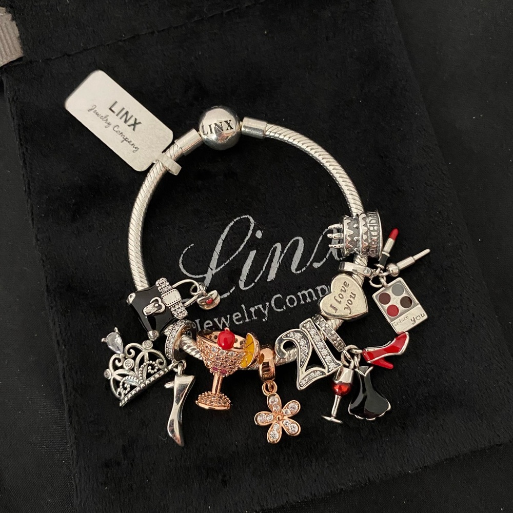 Linx Snake Chain Bracelet with Charms for 21st Birthday